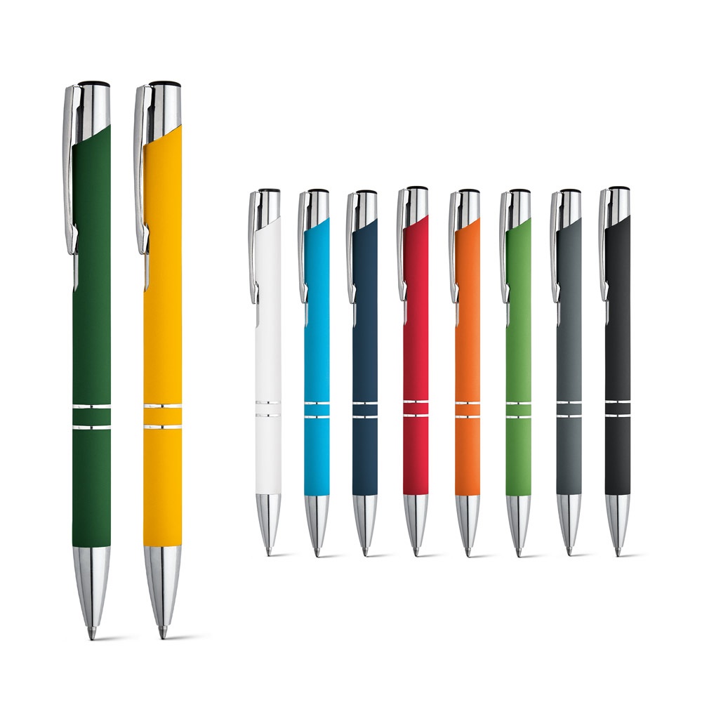 BETA SOFT. Kugelschreiber aus Aluminium mit Gummifinish mit Logo – Bild 2