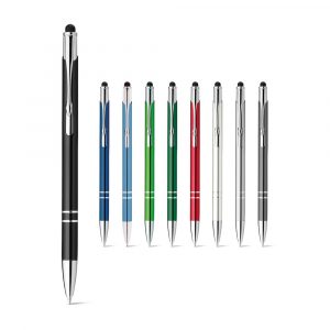 GALBA. Aluminium-Kugelschreiber mit Touch Tip und Clip mit Logo