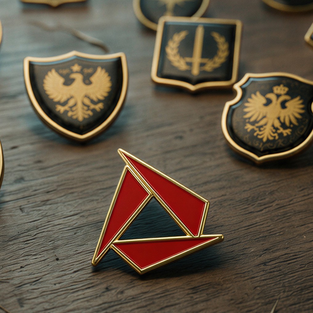 Wappen Logo Pins Anstecknadel mit Wunschkontur
